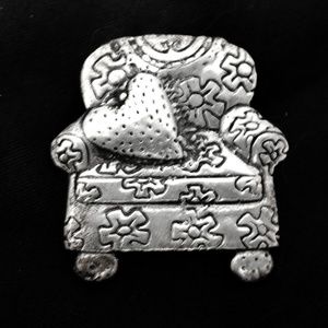 Vintage Mary Engelbreit Sterling Silver Chair Brooch- New in box